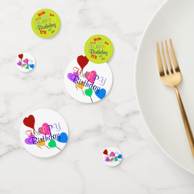 Confetti personalizado de los globos de cumpleaños (Grupo)