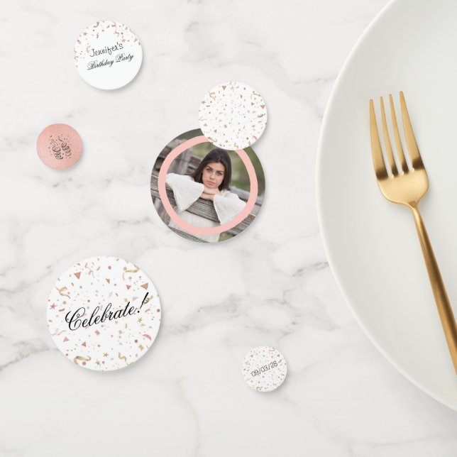 Confetti Purpurina de oro rosa y Rosa (Grupo)