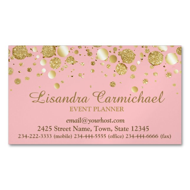 Confetti Relieve metalizado dorado En Tarjeta De N (Anverso)