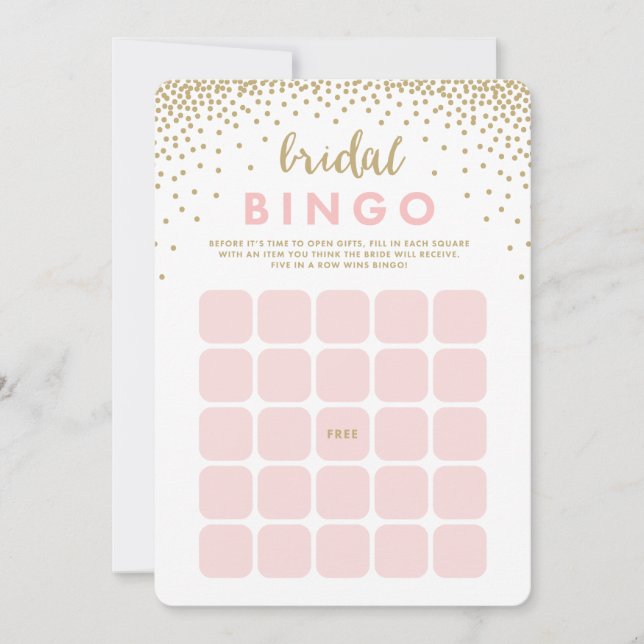 Confetti Shower | Tarjetas de bingo para novias (Anverso)