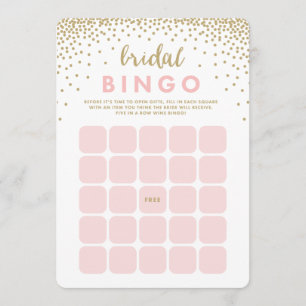 Confetti Shower Tarjetas de bingo para novias