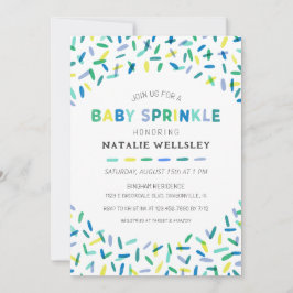 Confetti Sprinkles Baby Boy Sprinkle Invitación