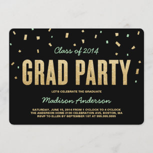 Confetti Toss   Invitación a la fiesta de graduaci