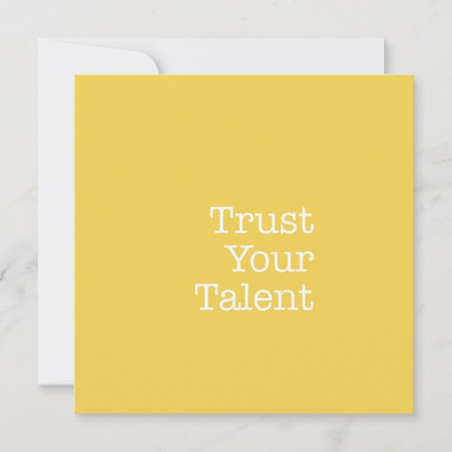 Confiar en su tarjeta de nota de talento (Anverso)