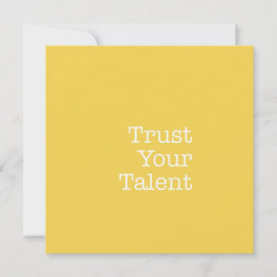 Confiar en su tarjeta de nota de talento