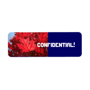 ¡CONFIDENCIAL! etiquetas pegatinas Hojas rojas de
