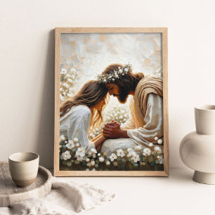 Confíe en Él, Arte de pared cristiano, Jesús orand