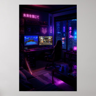 Configuración de juego Cyberpunk Arte estético de