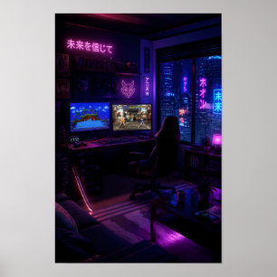 Configuración de juego Cyberpunk Arte estético de