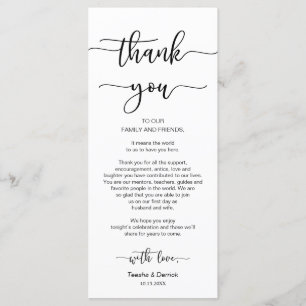 Configuración de la cena Gracias, Tarjeta de guión