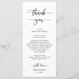 Configuración de la recepción Gracias, Tarjeta de 