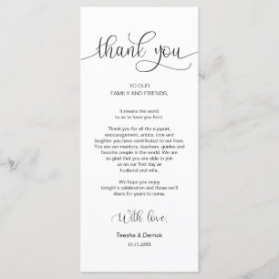 Configuración de la recepción Gracias, Tarjeta de 