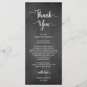 Configuración de la recepción Gracias, tarjeta de 