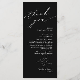 Configuración del lugar del boda Gracias Tarjeta M