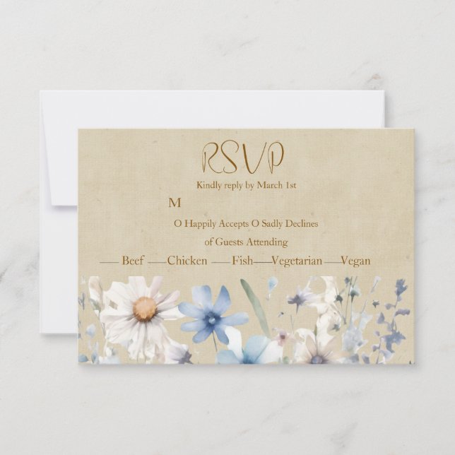 Confirmación de asistencia a la boda de flor silve (Anverso)