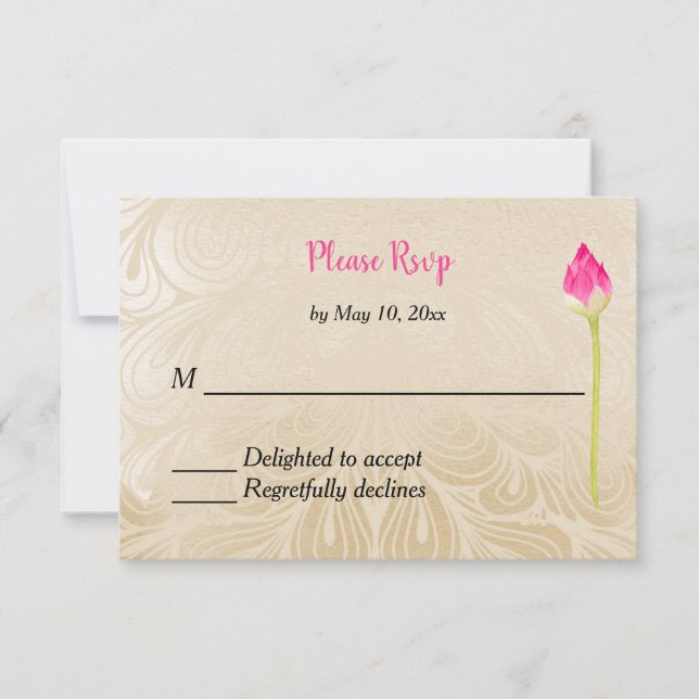 Confirmación de asistencia a la invitación de boda (Anverso)