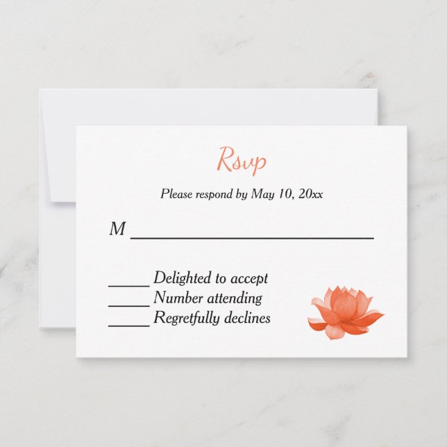 Confirmación de asistencia a la invitación de boda (Anverso)