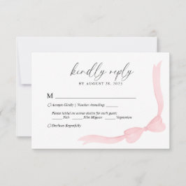 Confirmación de asistencia de boda con lazo de cin