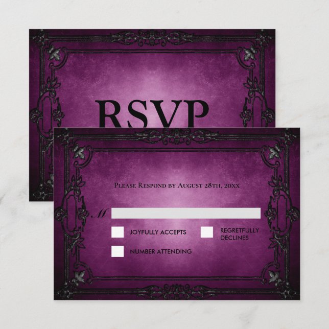 Confirmación de asistencia para boda alternativa d (Anverso / Reverso)