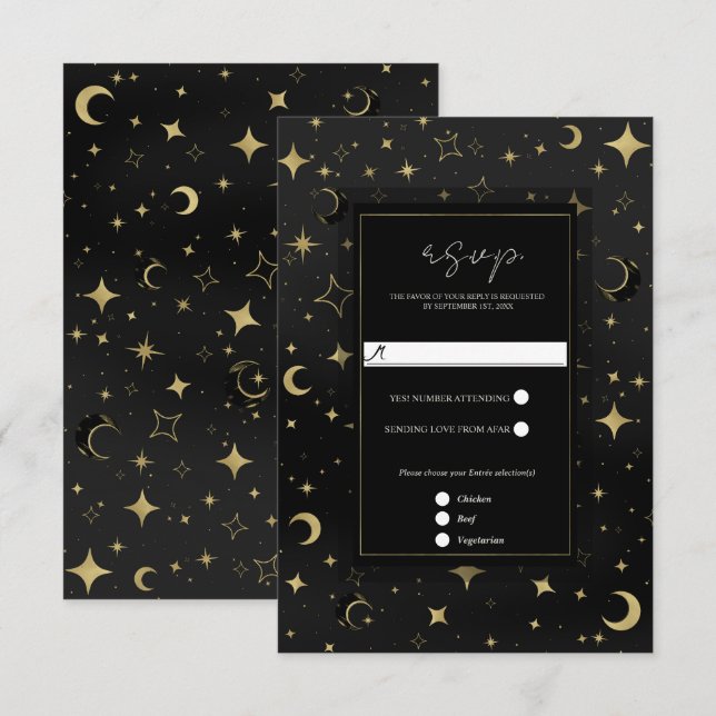 Confirmación de asistencia para boda de estrellas  (Anverso / Reverso)