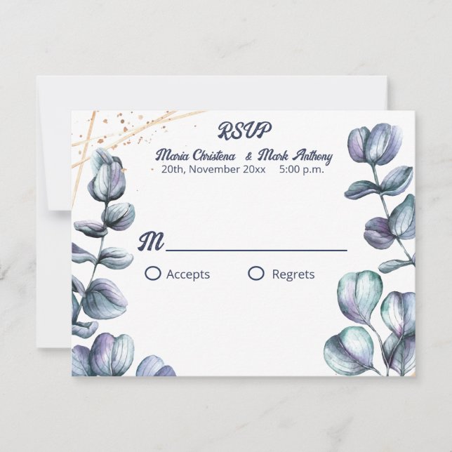 Confirmación de asistencia para la boda de Wildflo (Anverso)