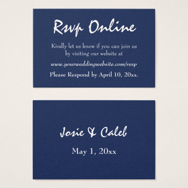 Confirmación de Boda en Línea Editable Texto Blanc (Anverso y reverso)