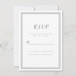 Confirmación de Boda Gris Blanco Sencillo Moderno