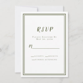 Confirmación de Boda Simple Moderno Clásico Verde 
