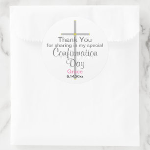 Confirmación Hija Gracias Pegatinas Redondos