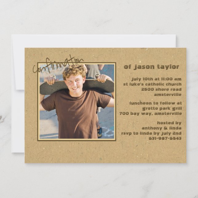 Confirmación Invitación a foto casual (Anverso)