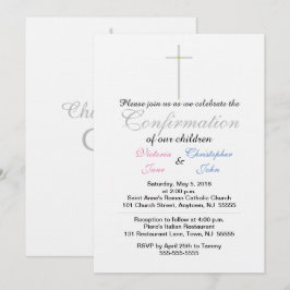 Confirmación Invitaciones a Gemelos Azules Rosados