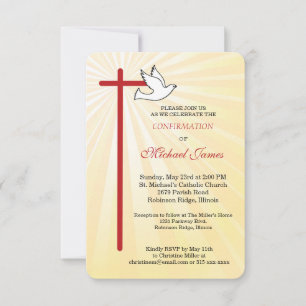 Confirmación para macho Cross Dove Rays dorados