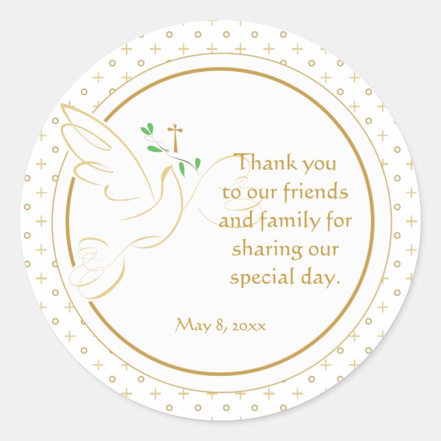 Confirmación | Pegatina A Favor Del Bautismo (Anverso)