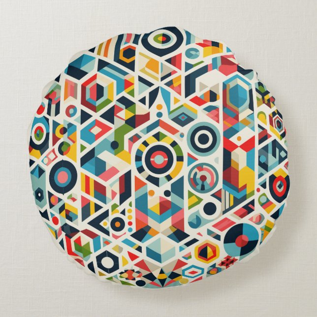 Confort circular: diseño elegante de almohada redo (Reverso)