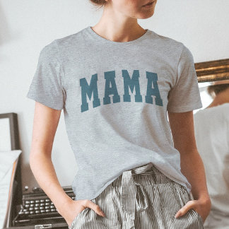 Confort Color MAMA Camisetas de vida Azul vintage