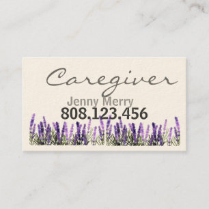Confort de Lavender: Tarjetas de visita para cuida