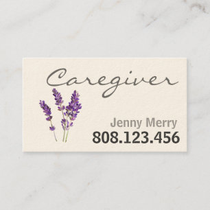 Confort de Lavender: Tarjetas de visita para cuida