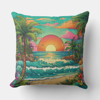 Confort de tinta tropical: almohada marinera inspi