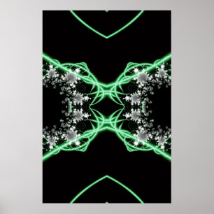 Confusión Arte fractal verde y blanco