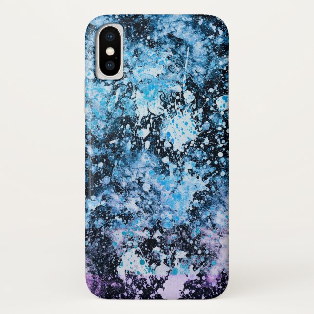 Congelado - Funda de iPhone X abstracto azul (Reverso)