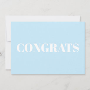 Congrata tarjeta moderna minimalista azul claro bl
