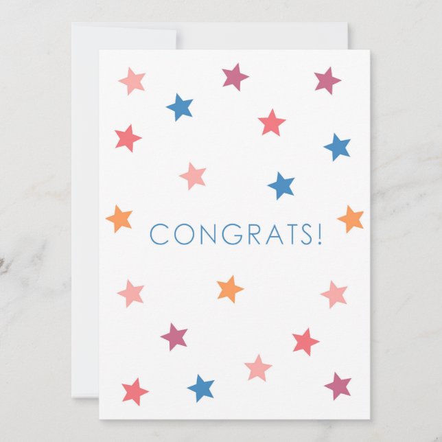 Congrats Colorful Stars Blank Card (Anverso)