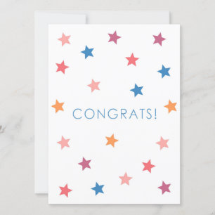 Congrats Colorful Stars Blank Card