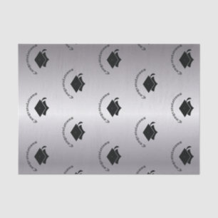 Congrats en el papel seda de la plata de la