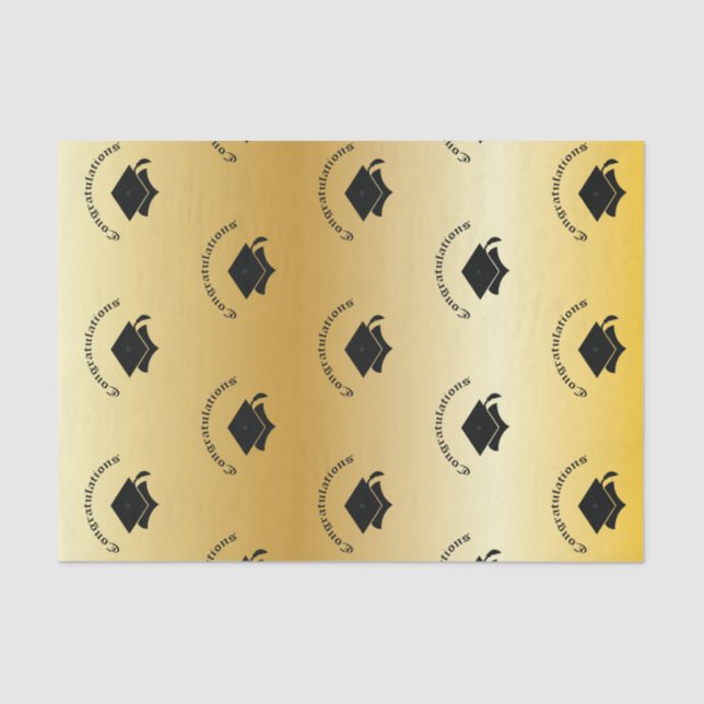 Congrats en el papel seda del oro de la graduación (Anverso)