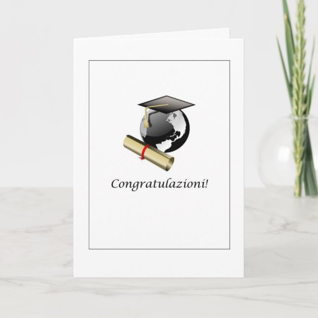 ¡Congratulazioni! - Tarjeta de la graduación en (Anverso)