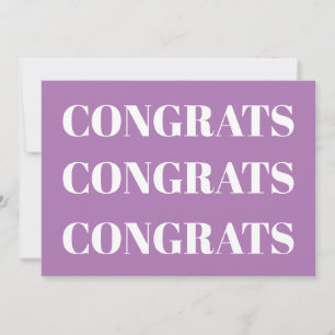 Congráz lavanda blanco tarjeta moderna minimalista