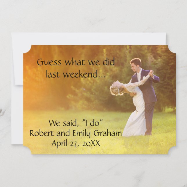 Conjetura qué hicimos la invitación de la boda de (Anverso)