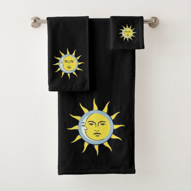 Conjunción de luna y sol sobre negro (In situ)