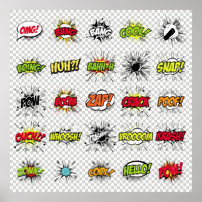 conjunto abstracto de objetos de arte pop en un fo (Frente)